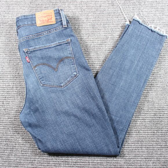 Levi’s 721 High Rise Skinny Jeans Women’s W30 L30 – Medium Wash, Raw Hem - Picture 1 of 9